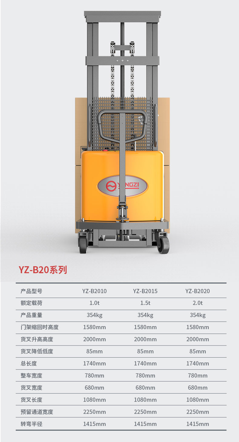 揚(yáng)子YZ-B系列步行式半電動(dòng)堆高車(chē)(圖12) 揚(yáng)子YZ-B系列步行式半電動(dòng)堆高車(chē)