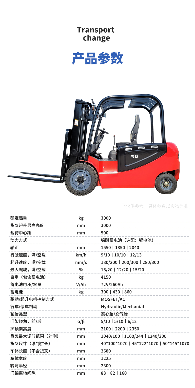 揚(yáng)子CPD30-30C座駕式3噸升高3米四輪電動(dòng)叉車(chē)(圖1)
